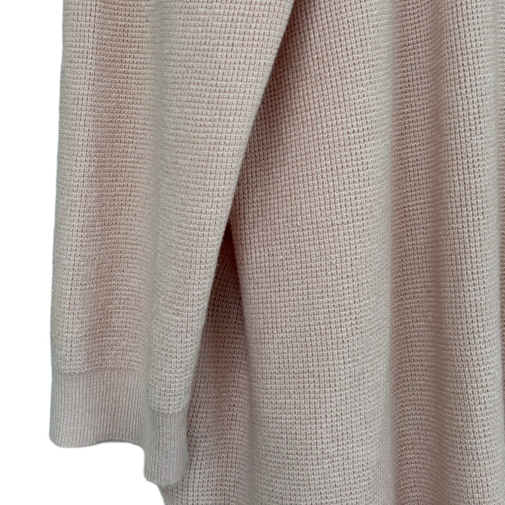 Hooded Cardigan Duster Textured Knit Sweater Soft Rose Blush Pink Size 2XL - Picture 9 of 16